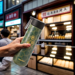 420ml tùy chỉnh thiết kế mới mô hình retro đôi tường thép không gỉ phích Cốc văn phòng với chuỗi Logo - Product Image 5