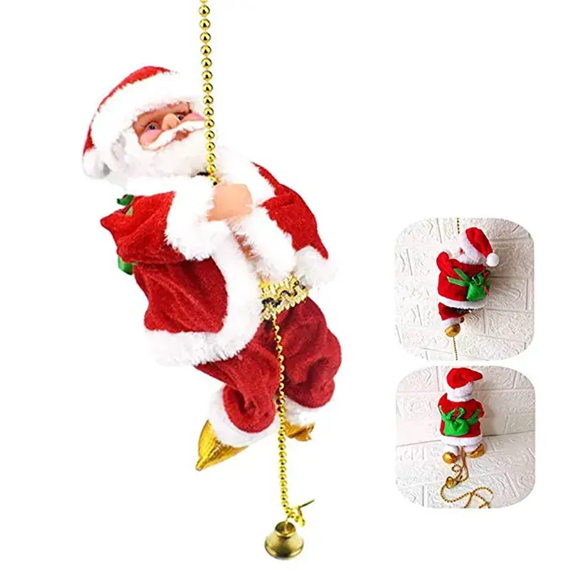 クリスマスギフト電気サンタクロース登山ロープおもちゃ安全で耐久性のある電池式
