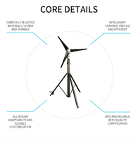 Mât de trépied portable en alliage d'aluminium pour énergie éolienne, revêtement anodisé dur, hauteur personnalisable, verrouillage par traction directe