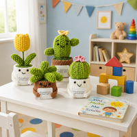 Plante succulente en crochet faite à la main, cactus tricoté, tulipe, décoration de bureau, cadeau créatif d'accompagnement émotionnel pour collègues
