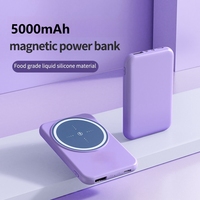 OEM/ODM Nouvellement conçu 5000mAh magnétique portable léger mini charge sans fil 5000mAh MINI banque de puissance