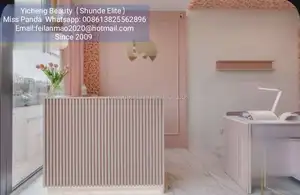분홍색 색깔 황금 밑바닥 선 색깔 선택적인 현대 디자인 호화스러운 작풍 미장원 장비 합판 응접 책상