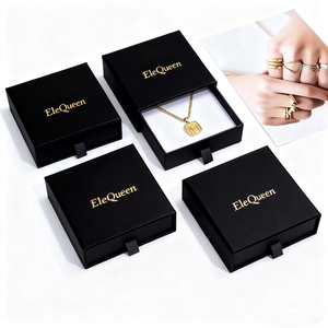 Custom Logo Printed Drawer Jewelry Paper Box Unique Packaging <b>Boxes</b> for Pendant Stud Ring <b>Earring</b> <b>Gift</b> Slide <b>Boxes</b> Eco-friendly - Product Image 3