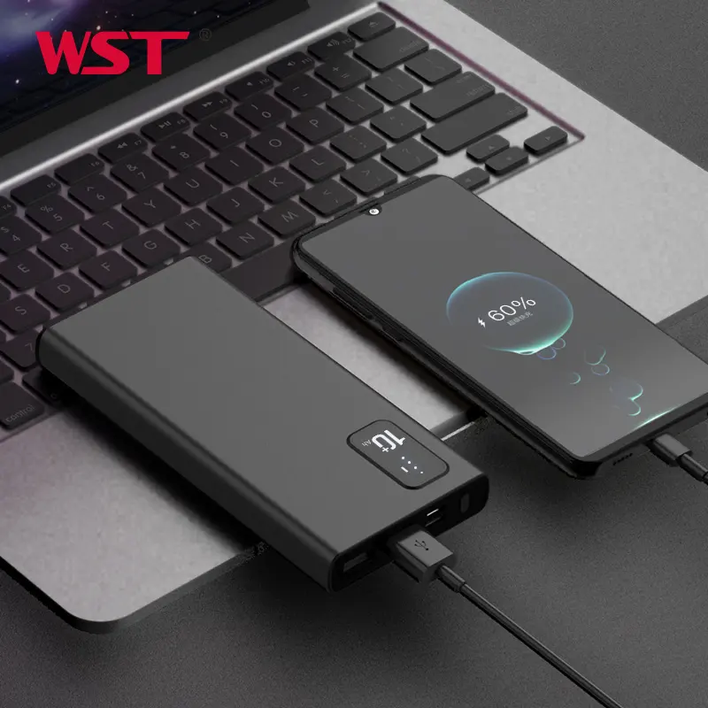 WST 2024 Mini Phone Power Bank 10000mAh Slim Power Banks Portable Powerbank Power Bank 10000mah Portable OEM Hot Powerbank