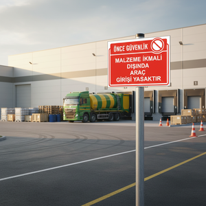Señal de Tráfico Reflectante Prohibiendo la Entrada de Vehículos, Señal de Advertencia para Uso en Exteriores, Solo para Entrega de Materiales - Product Image 3