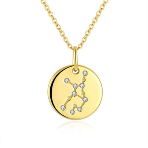 Nouveauté 2024 : Collier Horoscope en Acier Inoxydable Poli Miroir, Anti-ternissement, Plaqué Or, Chaînes Tendance, Vente en Gros - Product Image 3