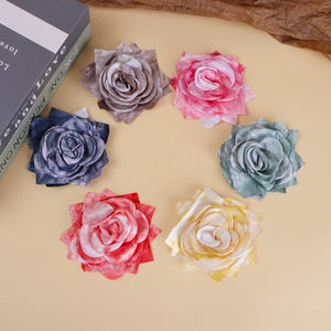 Simulated European <b>Style</b> Tie Dye Rose 3D Flower Handmade DIY Fabric Hair Accessory <b>Head</b> Flower Shoe Flower Clothing Flower - Product Image 1