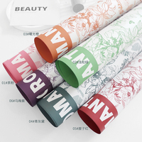 Papier d'emballage pour fleurs imperméable bicolore, design papillon, vente en gros d'usine, papier d'emballage pour bouquets de fleuristes