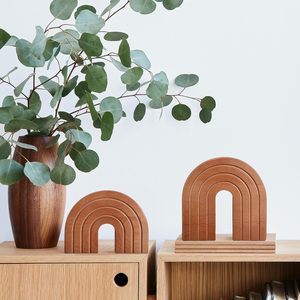 Ensemble de 2 arches décoratives <span class=keywords><strong>en</strong></span> <span class=keywords><strong>bois</strong></span>, arc-<span class=keywords><strong>en</strong></span>-ciel bohème, objets décoratifs modernes, décoration esthétique pour table et étagère - Product Image 3