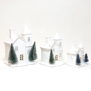 <span class=keywords><strong>Casa</strong></span> de pueblo decorativa con batería, iluminación de porcelana para Navidad - Product Image 1