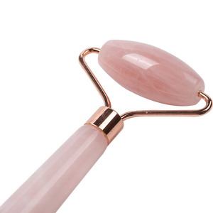 100% naturale rosa pietra di quarzo argento rullo facciale in <span class=keywords><strong>giada</strong></span> saldato struttura in metallo <span class=keywords><strong>massaggiatore</strong></span> per il <span class=keywords><strong>viso</strong></span> - Product Image 3