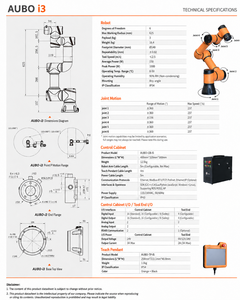 Bras robotisé compact AUBO i3, charge utile 3 kg, portée 625 mm, IP54, pour l'alimentation, la logistique de détail et la production flexible. - Product Image 6