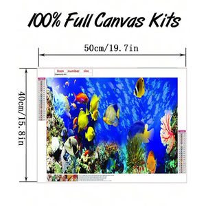 1PC DIY 40*50cm <span class=keywords><strong>Peinture</strong></span> Diamant Motif Monde Marin Rond Complet 5D <span class=keywords><strong>Acrylique</strong></span> Moderne pour Décoration Murale - Product Image 2