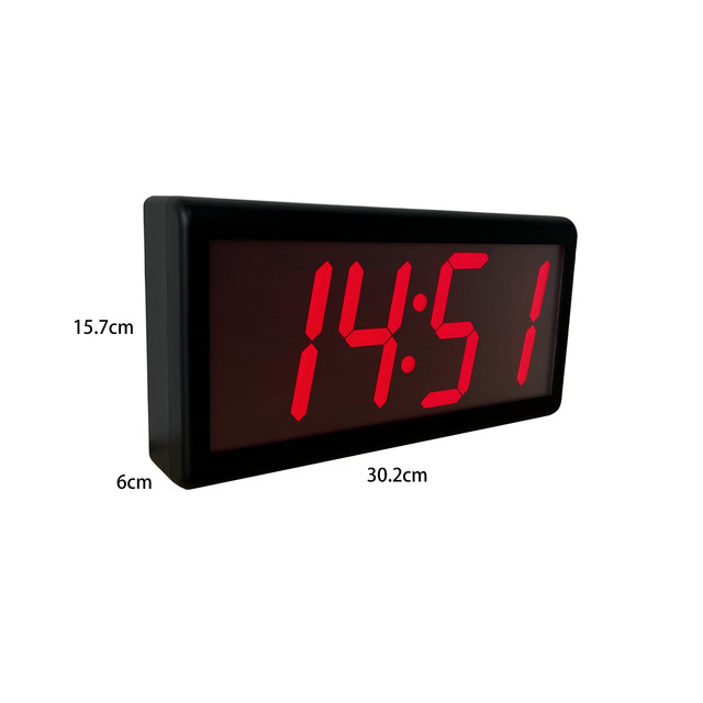 GlobalTime NTP Wall Clock, Wi-Fi Synchronized, 4" X 4 Red Digit