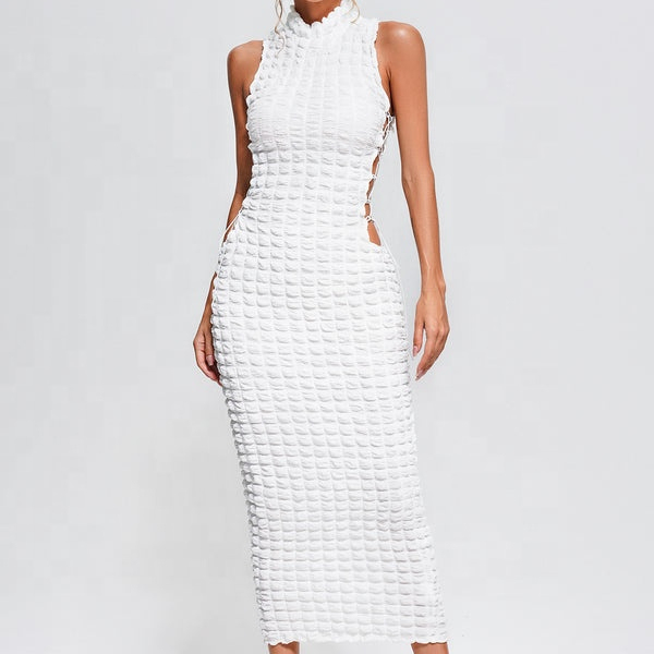 GRASWE Women's Casual Sleeveless Midi Dress – Flared A-Line Swing Dress With Pockets