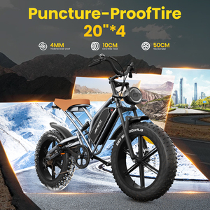 Vélo électrique Fat Bike X50, pneus larges 20 pouces, pour neige, boue, sable, plage, haute vitesse, vélo électrique pour hommes, Fatbike - Product Image 6