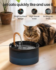 <span class=keywords><strong>Fontaine</strong></span> <span class=keywords><strong>à</strong></span> <span class=keywords><strong>eau</strong></span> pour chat 71oz/21L avec robinet automatique en cuivre, pompe <span class=keywords><strong>et</strong></span> filtres remplaçables, distributeur léger de 3 bols pour animaux de compagnie - Product Image 3