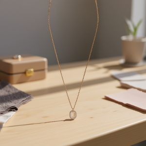 Collier avec pendentif en diamant lettre J, 10x15 cm, style collier, bijoux tendance - Product Image 3