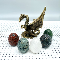 Vente en gros Oeufs de dragon en quartz naturel cristal clair Sculpture Cristal Artisanat 4cm Oeuf de dragon pour la décoration de la maison