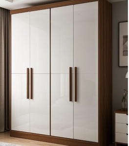 Armoire de chambre à coucher moderne et simple, personnalisable en bois, MDF, armoire à vêtements - Product Image 6