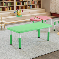 Table et chaises réglables en plastique écologiques pour activités intérieures et extérieures pour enfants, maternelle, préscolaire, école primaire