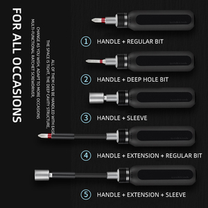 Glede 37 en 1 Kit de tournevis magnétique DIY avec cliquet 60 dents, embouts CRV, outils de réparation en acier rechargeables - Product Image 3