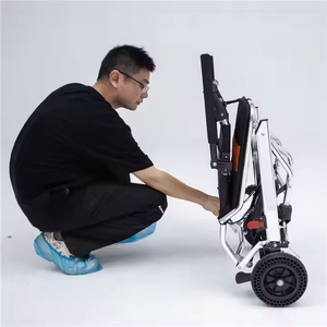 Silla de ruedas eléctrica plegable de asiento suave para discapacitados con rampa trasera de gran oferta 2023 - Product Image 4