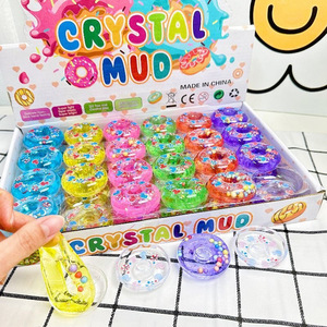 Slime en forme de donut Crystal Mud, lot de 48, coloré, en PVA, jouet anti-stress pour enfants de 8 à 13 ans, fabriqué en Chine - Product Image 4