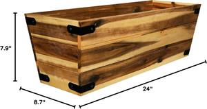 Villa <span class=keywords><strong>Acacia</strong></span> 24 pulgadas caja <span class=keywords><strong>de</strong></span> maceta <span class=keywords><strong>de</strong></span> madera Rectangular para vivero maceta decoración del hogar jardín Patio ventana caja <span class=keywords><strong>de</strong></span> soporte <span class=keywords><strong>de</strong></span> madera <span class=keywords><strong>de</strong></span> <span class=keywords><strong>Acacia</strong></span> - Product Image 2