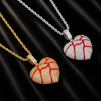 Collier Pendentif Cœur Brisé en Laiton CZ Audacieux pour Hommes et Femmes, Style Hip Hop Emo, Doré Argenté, Effet Glacé, Cadeau Témoin d'Émotion