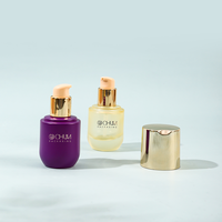 CHUM 30ml yeni lüks boş mor ve sarı kozmetik cam yüz cilt bakımı Serum losyon pompası konteyner şişe
