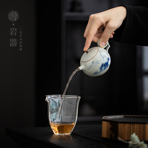<b>Tea</b> <b>Set</b> Hand Painted Ceramic Teapot And Two Cups Traditional Chinese Style For Home Use Dehua Pottery - Product Image 2