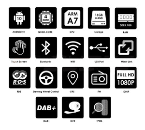 Électronique auto universel 2 din Wifi et Bt Gps écran tactile Radio 7/9/10 pouces 32G 64G 128G Android lecteur DVD de <span class=keywords><strong>voiture</strong></span> - Product Image 6