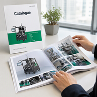 Impression de catalogue de produits personnalisés pour équipements industriels, couverture souple A4, reliure parfaite, couleur pleine, couverture enduite, logo personnalisé
