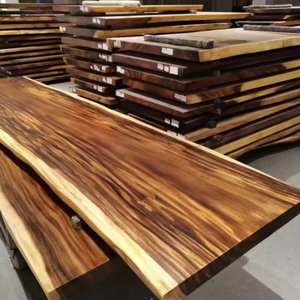 Dessus de table de salle à manger de restaurant en bois de noyer massif de cuisine Live Edge Meubles de maison design à prix abordable - Product Image 5