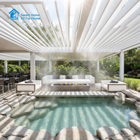 Pergola bioclimatique motorisée en aluminium avec toit rétractable à lames orientables, imperméable, résistante au vent, écologique, durable et autoportante