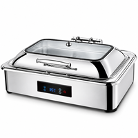 Chauffe-Plat Commercial Électrique en Acier Inoxydable avec Capacité de 9L et Contrôle Numérique Intelligent pour Buffet