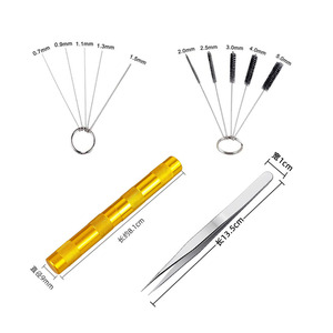 Kit d'entretien pour pistolet de peinture et aérographe, 26 pièces, en métal, avec pince à épiler et bouteille de nettoyage - Product Image 3