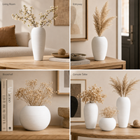 Vases en céramique noire nordique, décoration esthétique pour la maison, salon, salle à manger, table, accessoires de décoration de bureau, vase