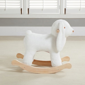 Fournisseur de l'usine OEM unisexe 2-4 ans unisexe en bois lapin chaise berçante mignon lapin en <span class=keywords><strong>peluche</strong></span> tissu Ride jouet <span class=keywords><strong>animal</strong></span> en bois à <span class=keywords><strong>bascule</strong></span> - Product Image 3