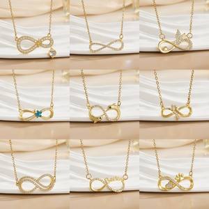 Groothandel Dames Infinity Sieraden RVS Verguld Zirkoon Infinity Hangertje Ketting voor Dames - Product Image 3