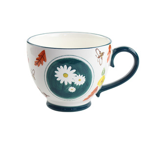 Custom-designed daisy-patterned breakfast <b>cups</b>, high-temperature resistant coffee <b>cups</b>, stylish <b>ceramic</b> water <b>cups</b>; custom - Product Image 4