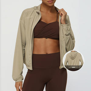 42348 महिलाओं के अपफ 50 + सूर्य संरक्षण जैकेट के साथ हुड कूलिंग शर्ट आउटडोर प्रदर्शन एथलेटिक परिधान - Product Image 4