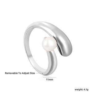 แหวนมุก ดีไซน์เปิดประดับมุกเทียม สำหรับผู้หญิง สวมใส่ได้ทุกวัน - Product Image 5