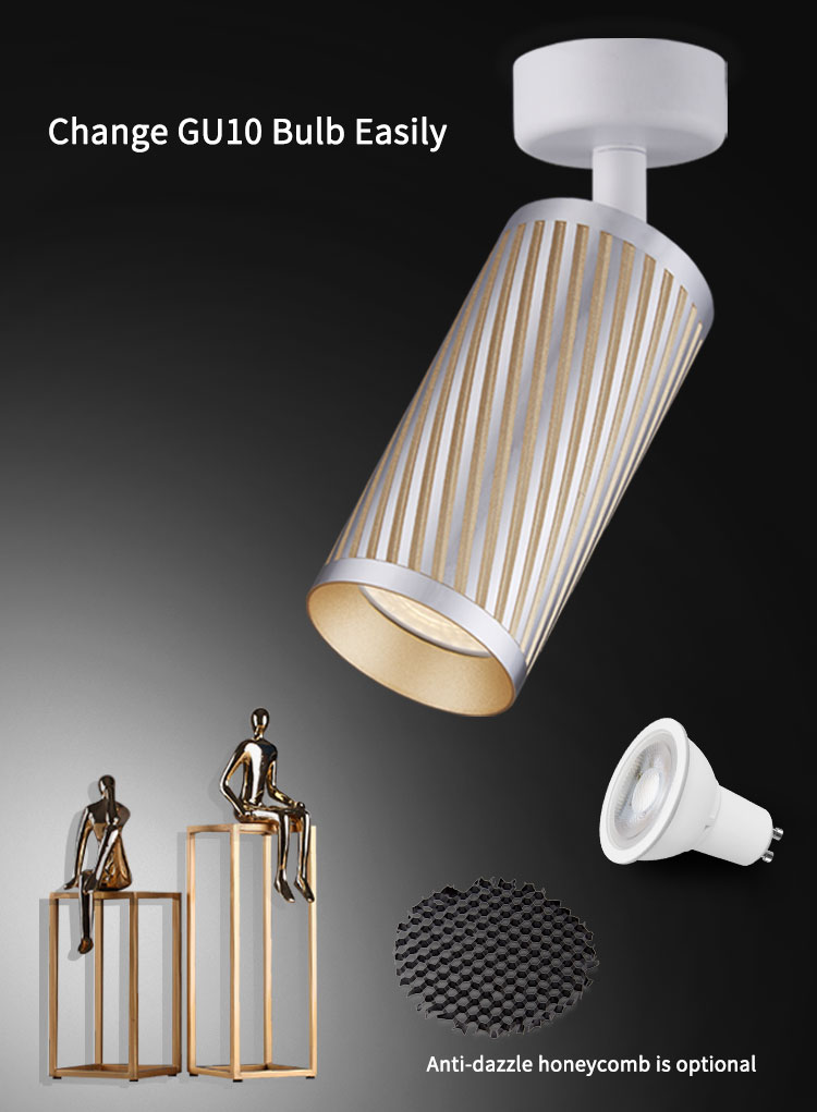 Pure Aluminium LED Ceiling Spotlights IP20 Gu10 Surface Mounted Downlight