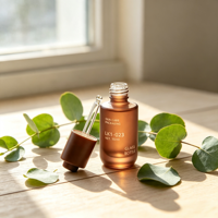Flacon de sérum en verre givré mat, verre épais de luxe avec compte-gouttes pour les soins de la peau haut de gamme