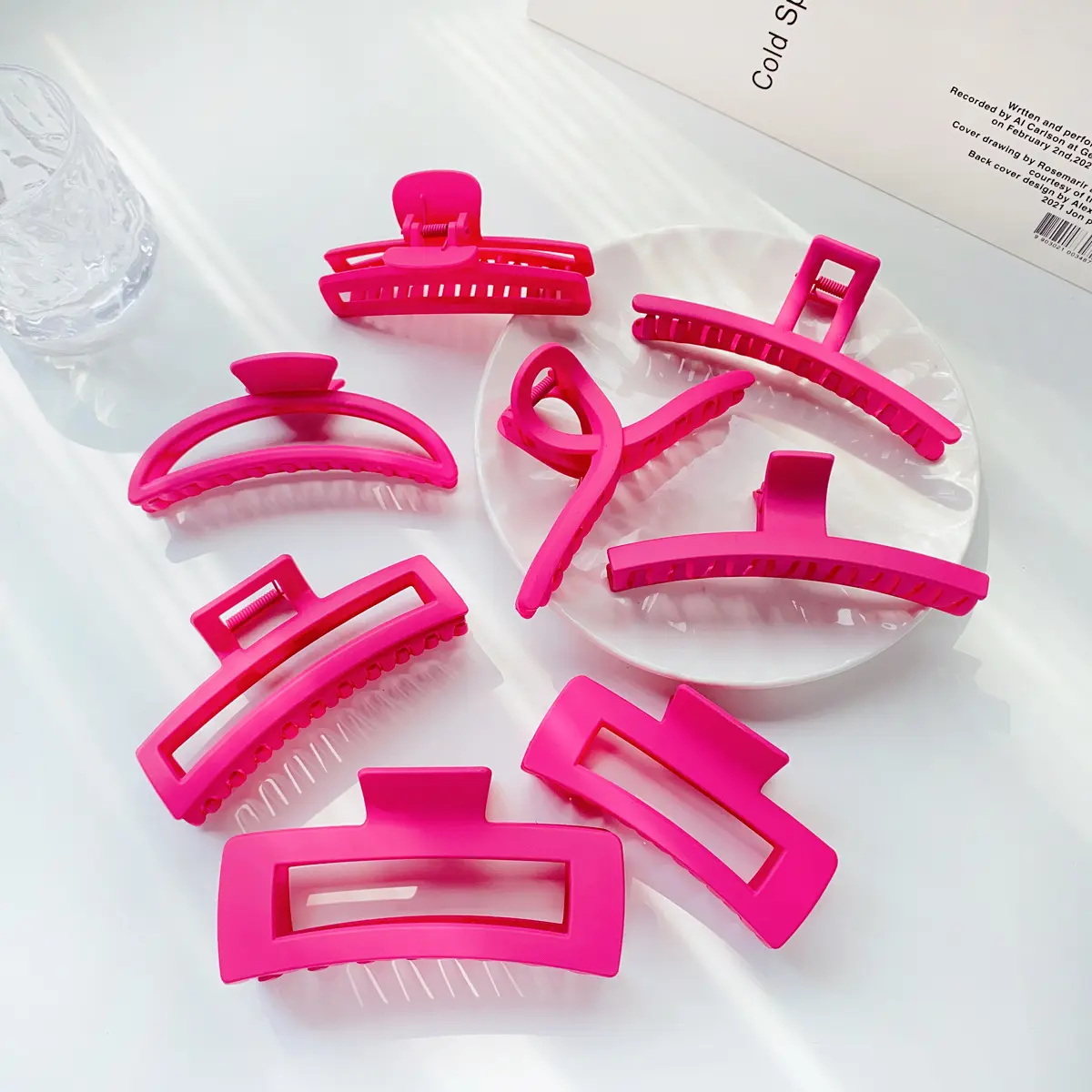 Barbie Pink Hair Claw Clips Ideal para Mulheres e Meninas de Todas as Idades Acessório elegante cabelo