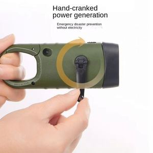 AMPMOUTDOOR Solar-powered Hand-crank Multi-function Camping Emergency <b>LED</b> <b>Flashlight</b> with ABS Plastic Outdoor Lighting - Product Image 2