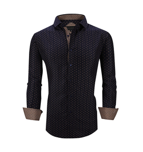 OEM/ODM Camisas Hombre 2023 Popular European and American Men's Business Casual <strong>Peach</strong> Skin Printed Men's <strong>Shirts</strong> - Product Image 4