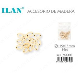 Accessorio ovale in legno Ilan 19x15mm 14 pezzi per la creazione di gioielli - Product Image 3